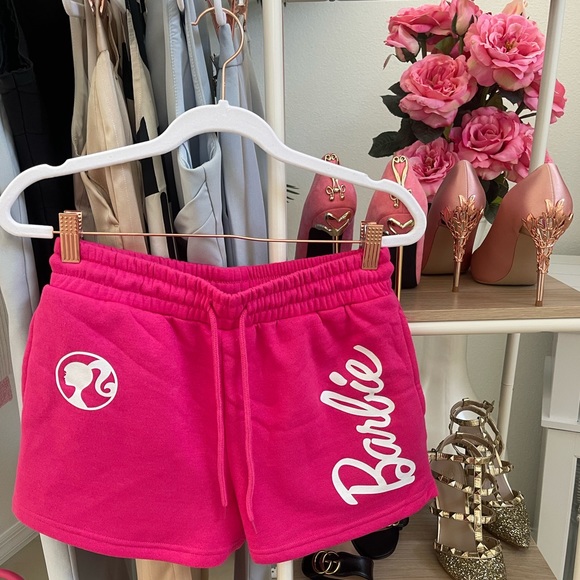 NWT Hot Pink Barbie Logo Shorts - Picture 5 of 10